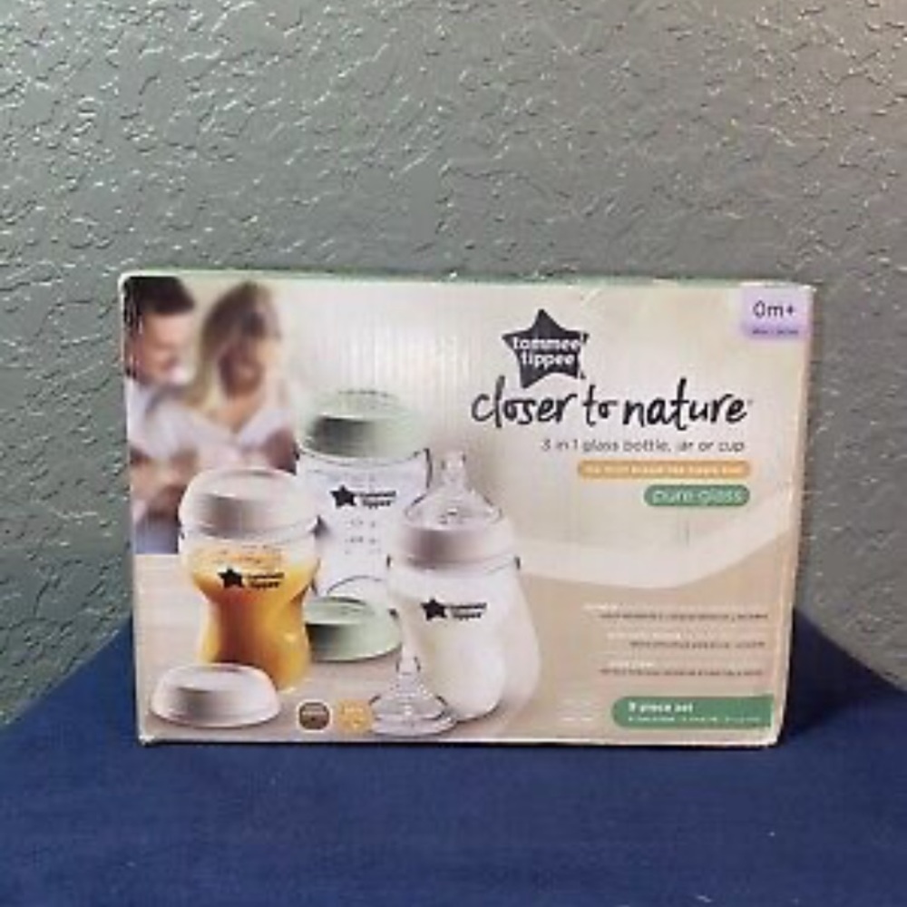 Tommee Tippee Closer to Nature 3 in 1 Convertible Clear Glass Bottles 9 oz 3pk